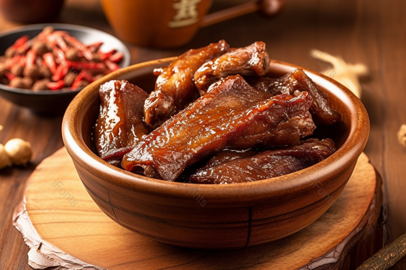 图片电商产品拍摄美食美味食物一碗放在木板上的肉类,高清,摄影图,摄影图片,图片大全,摄影图免费下载